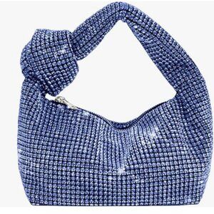 Madison West Rhinestone Blue Glam Evening Cocktail Wedding Handbag NWOT